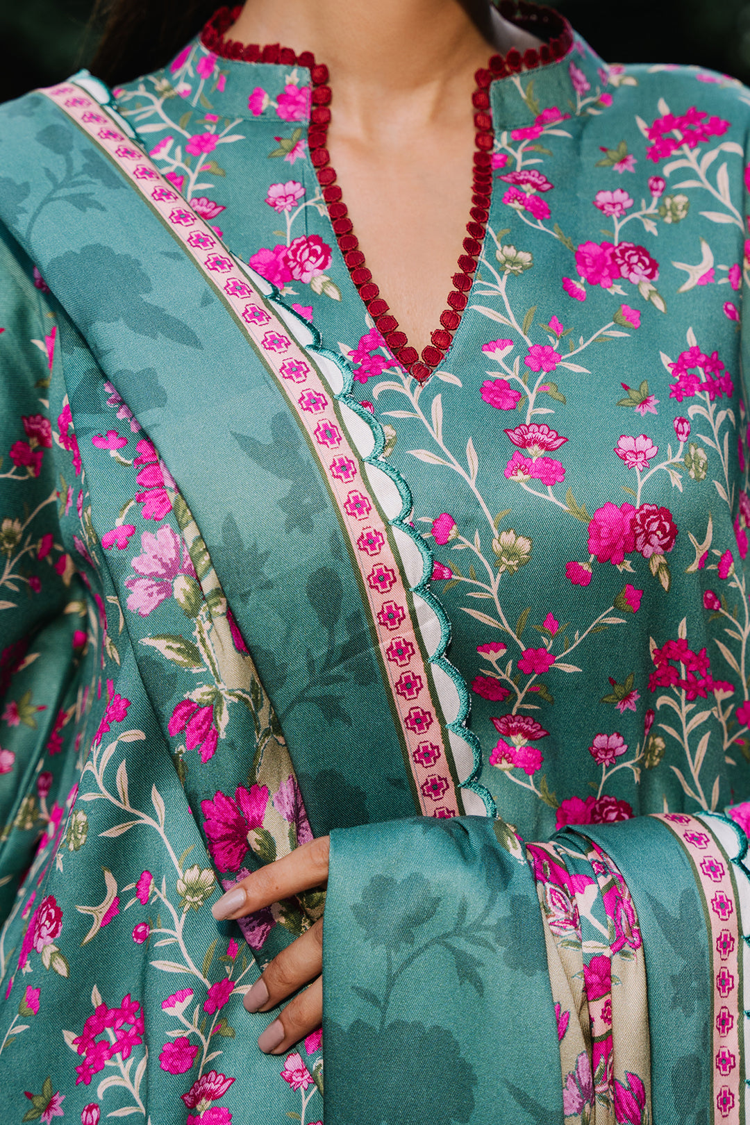 Zellbury | Unstitched 3 Piece Viscose | Shirt Shalwar Dupatta - 0296 - House Of Hania