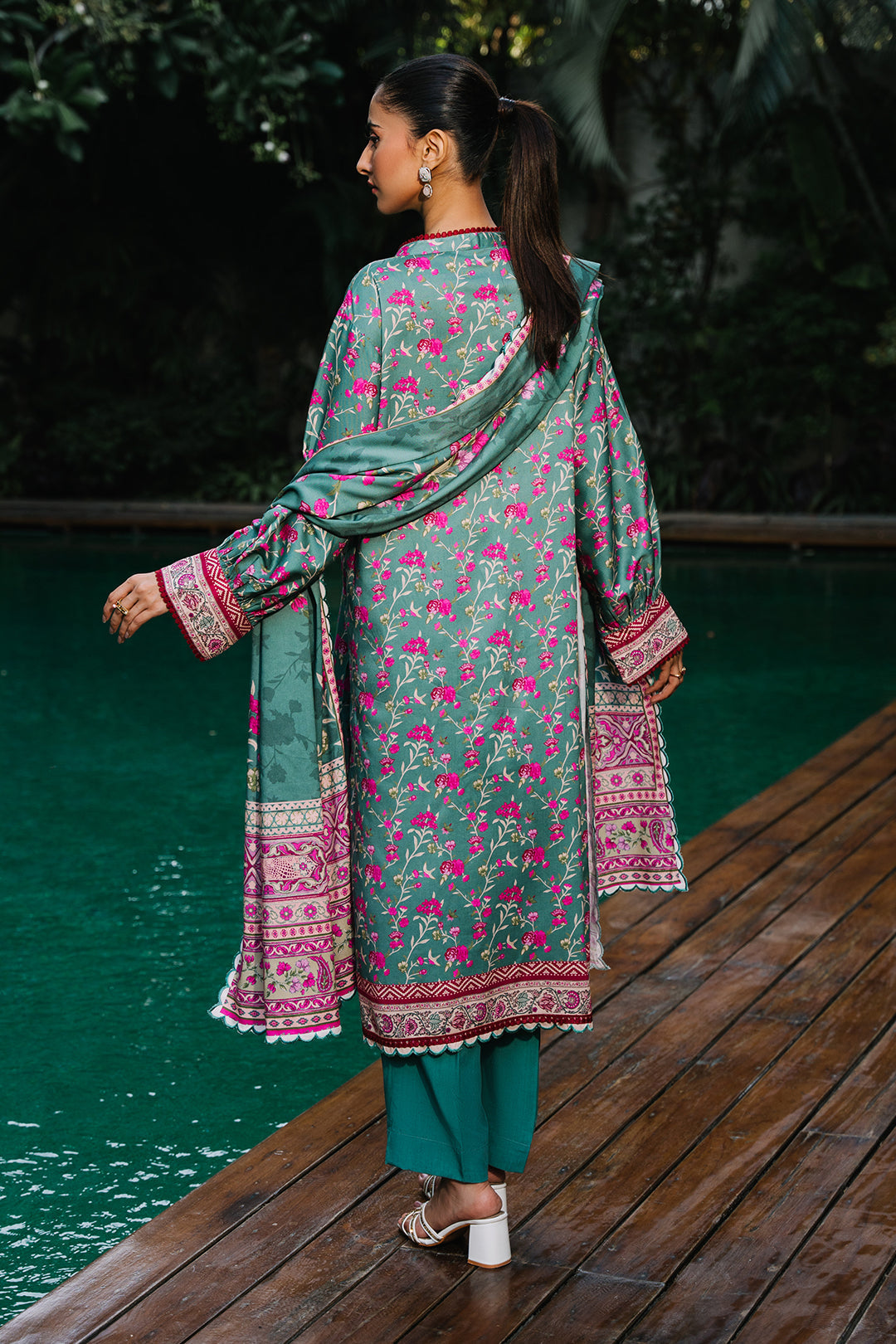 Zellbury | Unstitched 3 Piece Viscose | Shirt Shalwar Dupatta - 0296 - House Of Hania