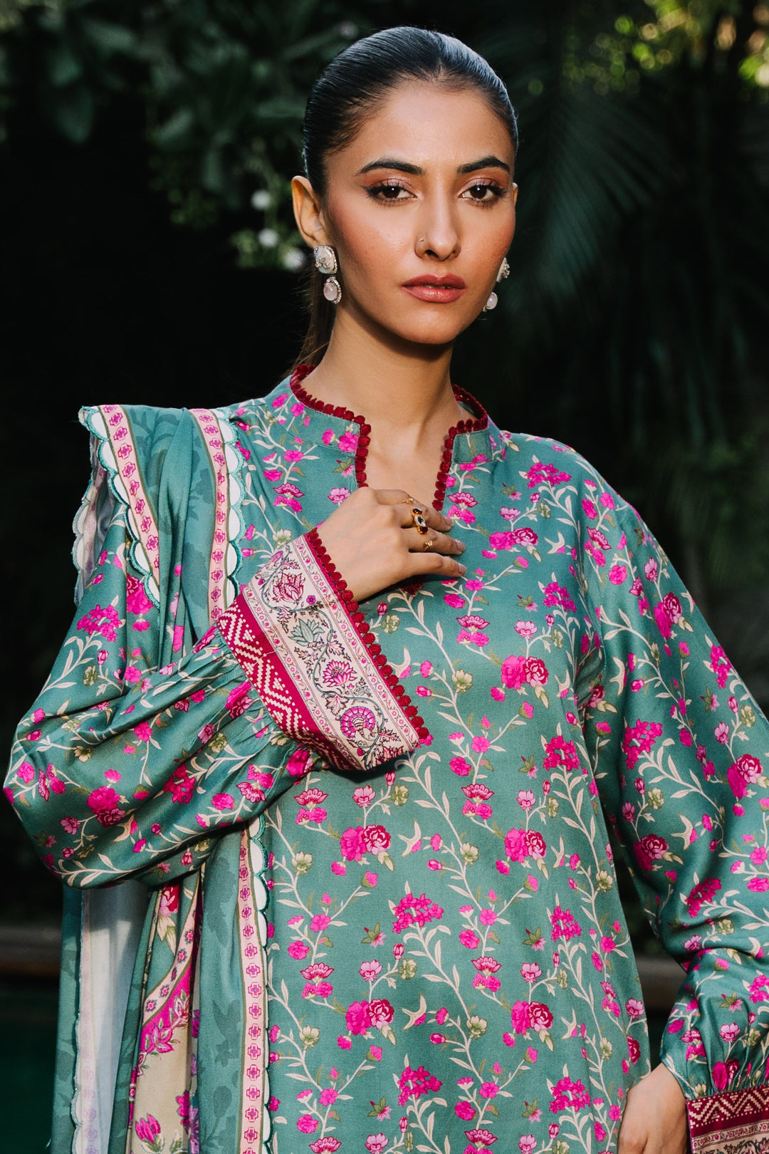 Zellbury | Unstitched 3 Piece Viscose | Shirt Shalwar Dupatta - 0296 - House Of Hania