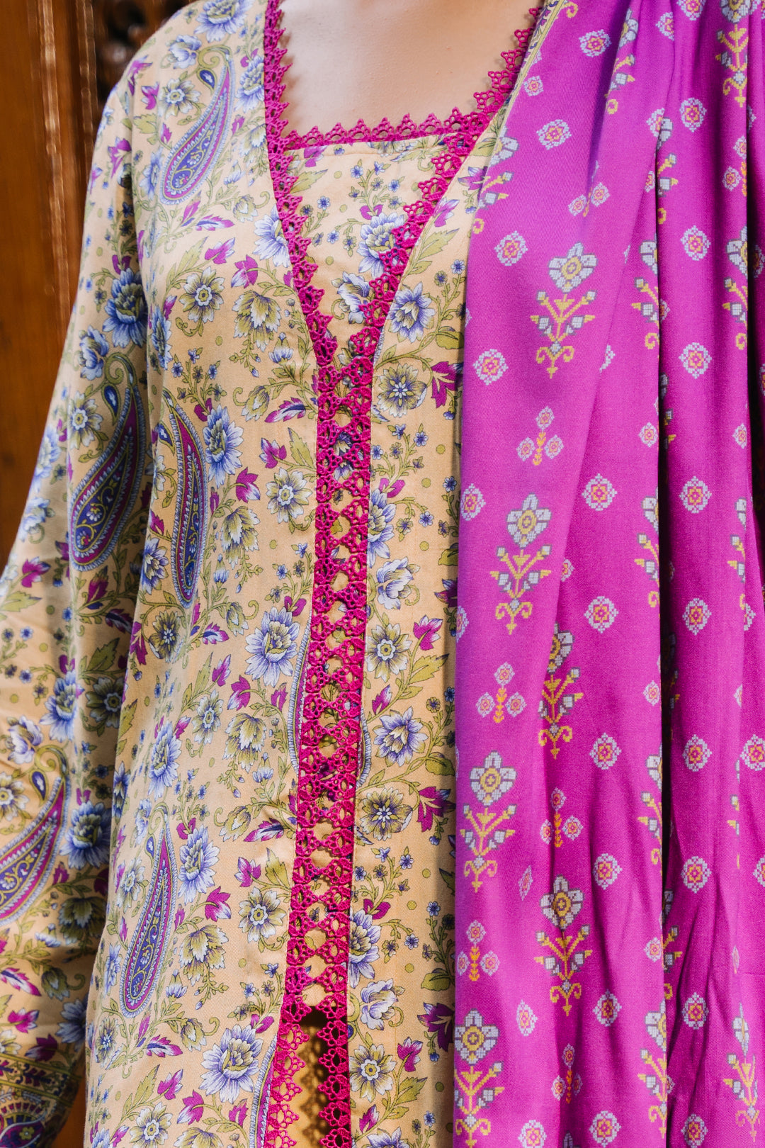 Zellbury | Unstitched 3 Piece Viscose | Shirt Shalwar Dupatta - 0297 - House Of Hania