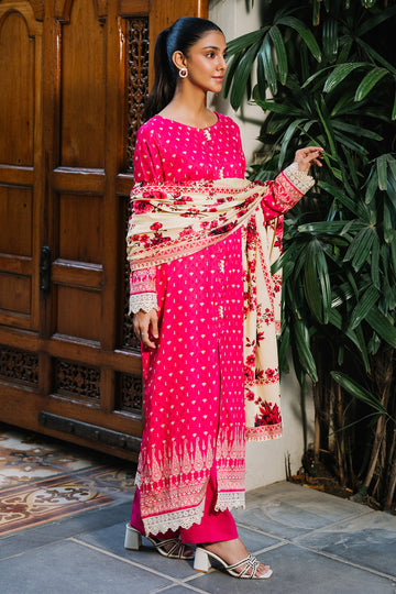 Zellbury | Unstitched 3 Piece Viscose | Shirt Shalwar Dupatta - 0300 - House Of Hania