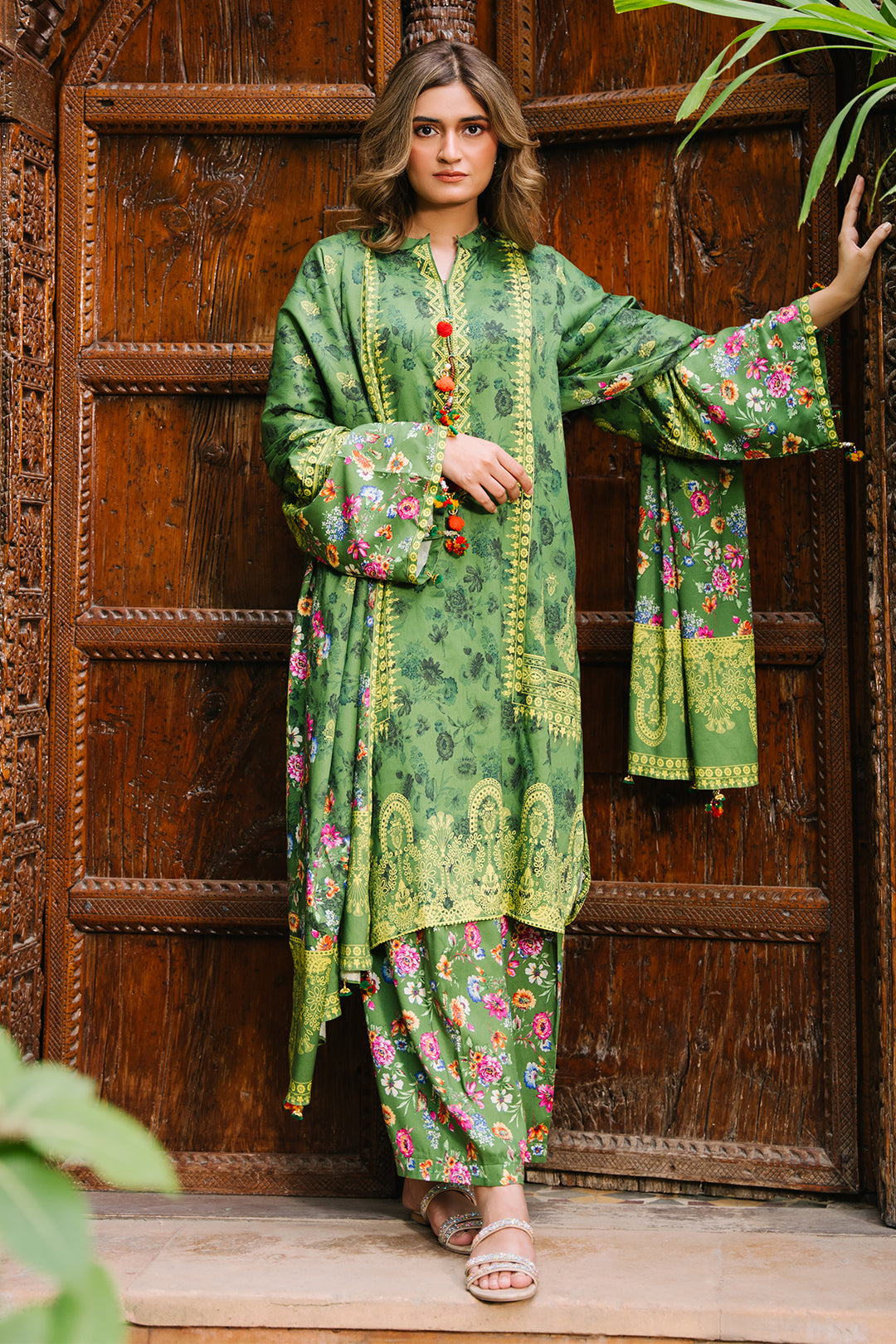 Zellbury | Unstitched 3 Piece Viscose | Shirt Shalwar Dupatta - 0305 - House Of Hania
