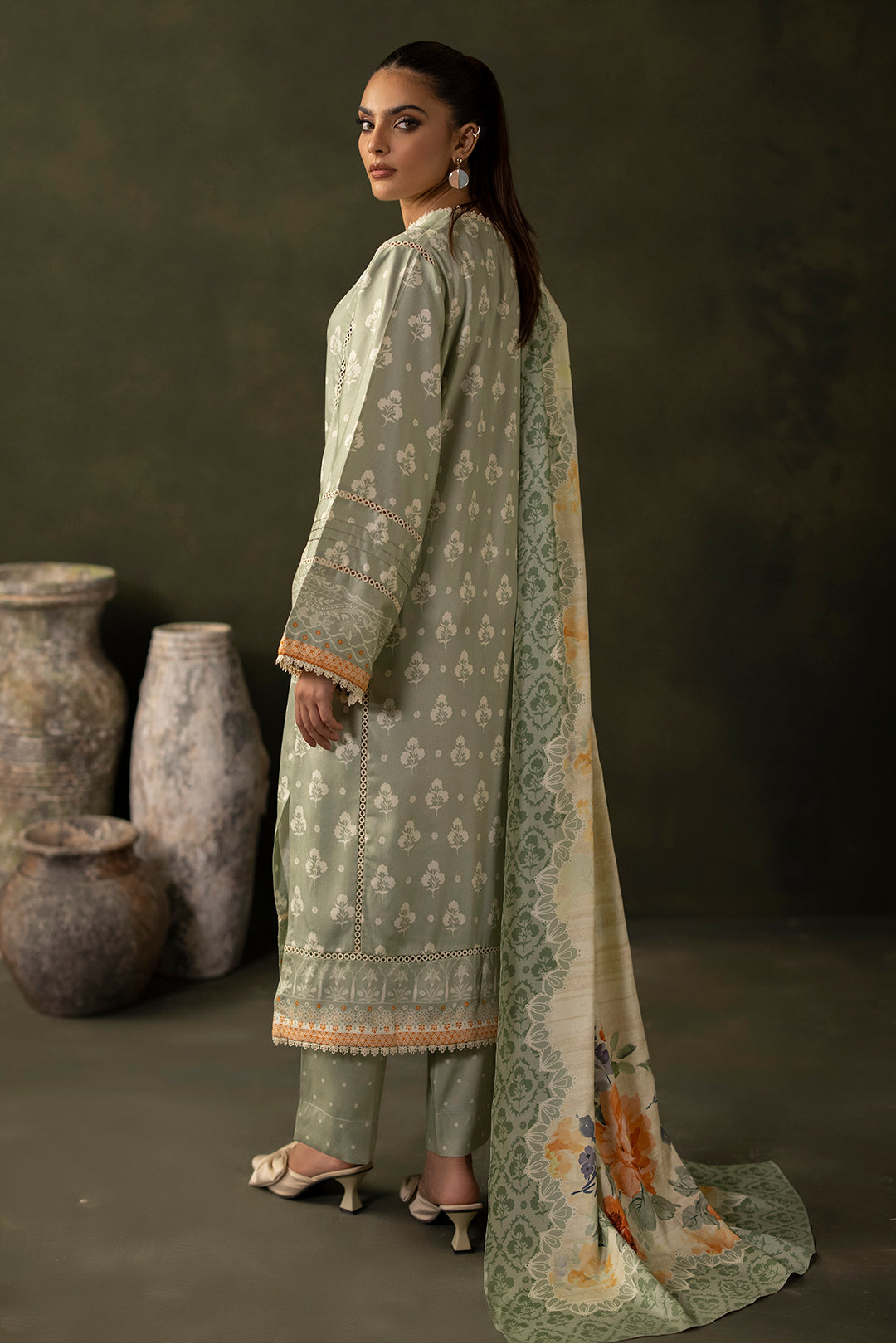 Zellbury | Unstitched 3 Piece Viscose | Shirt Shalwar Dupatta - 0306 - House Of Hania