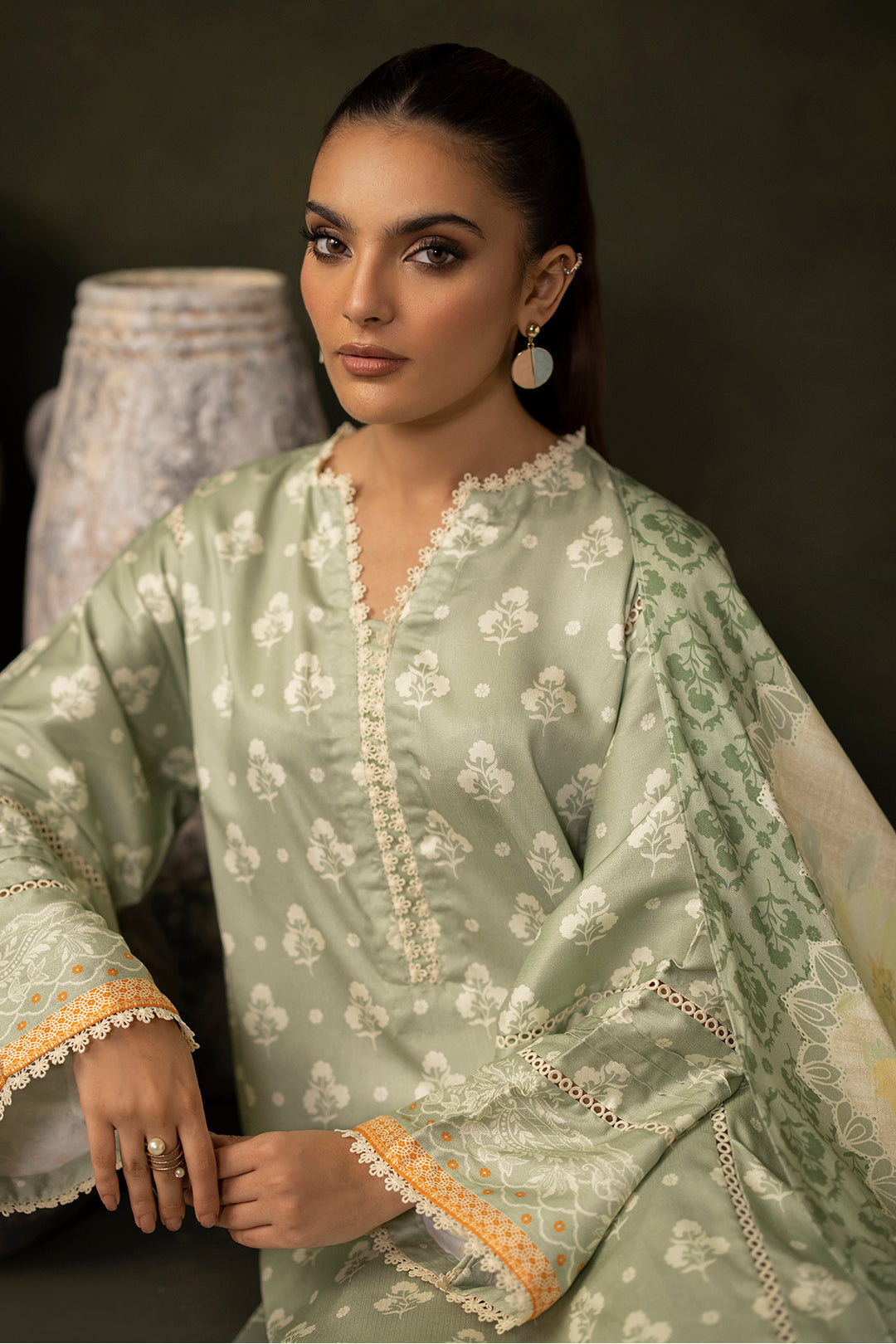Zellbury | Unstitched 3 Piece Viscose | Shirt Shalwar Dupatta - 0306 - House Of Hania