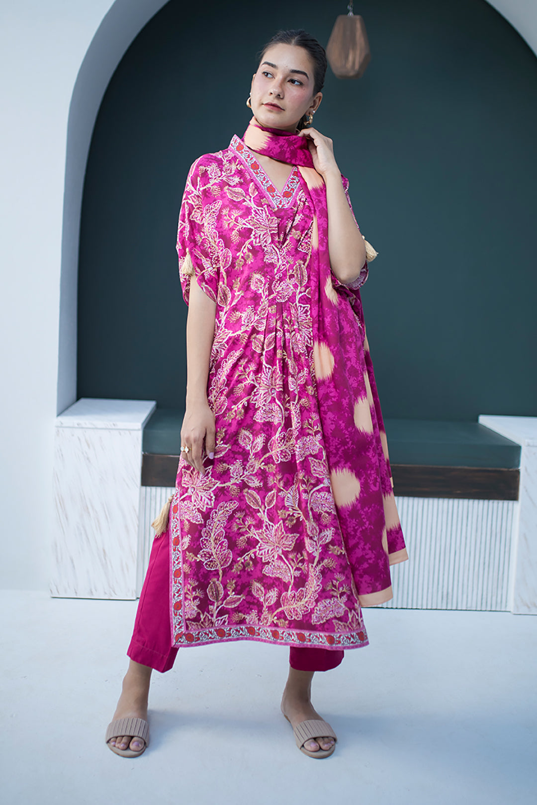 Zellbury | Unstitched 3 Piece Viscose | Shirt Shalwar Dupatta - 0819 - House Of Hania