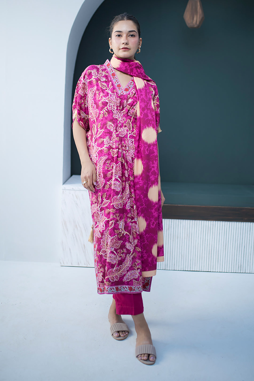 Zellbury | Unstitched 3 Piece Viscose | Shirt Shalwar Dupatta - 0819 - House Of Hania