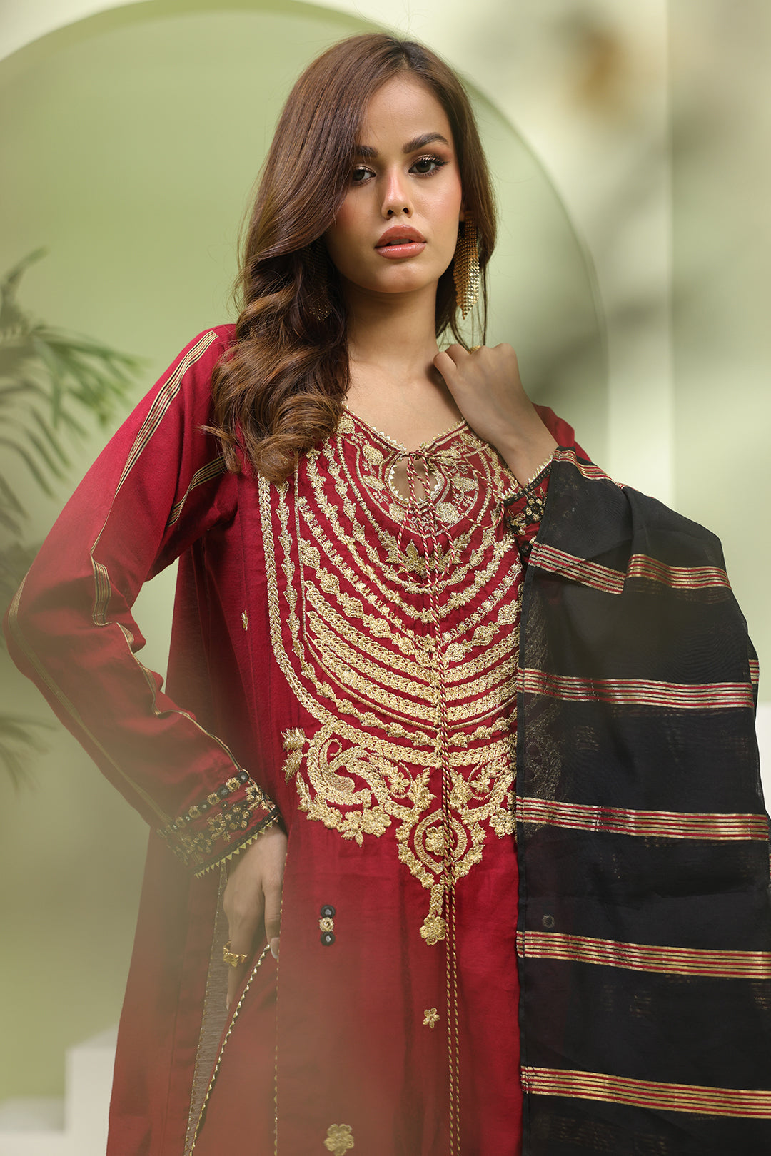 Zellbury | Unstitched 3 Piece Yarn | Embroidered Shirt Shalwar Dupatta - 1294 - House Of Hania