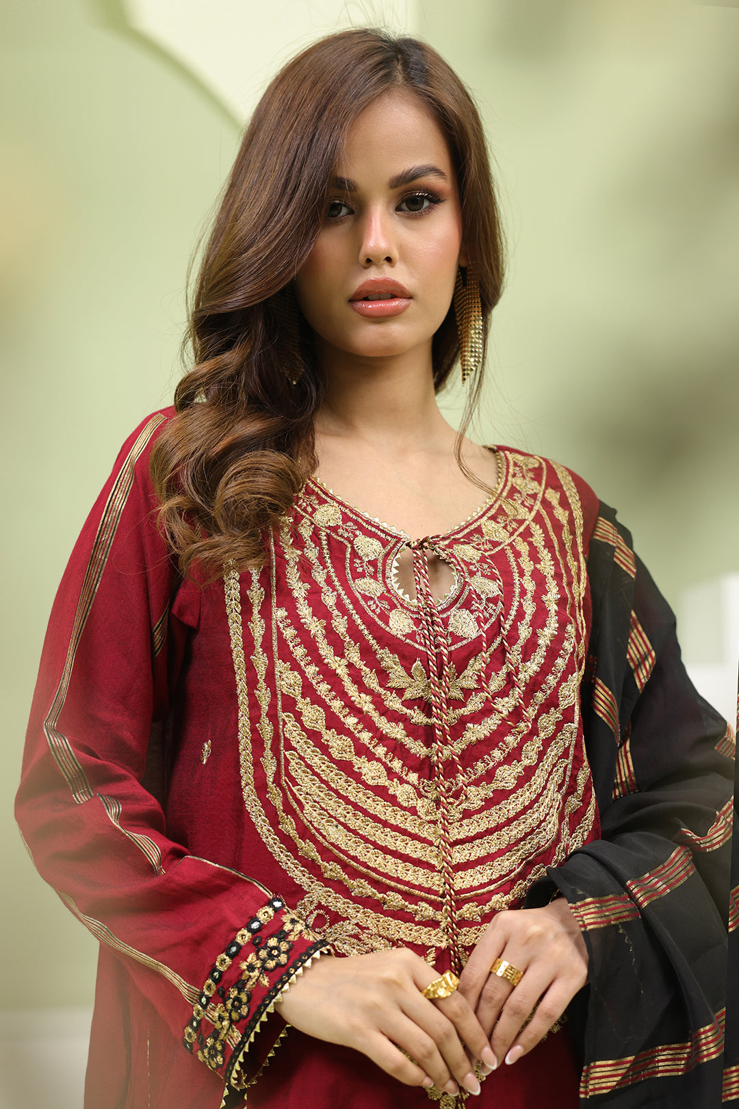 Zellbury | Unstitched 3 Piece Yarn | Embroidered Shirt Shalwar Dupatta - 1294 - House Of Hania