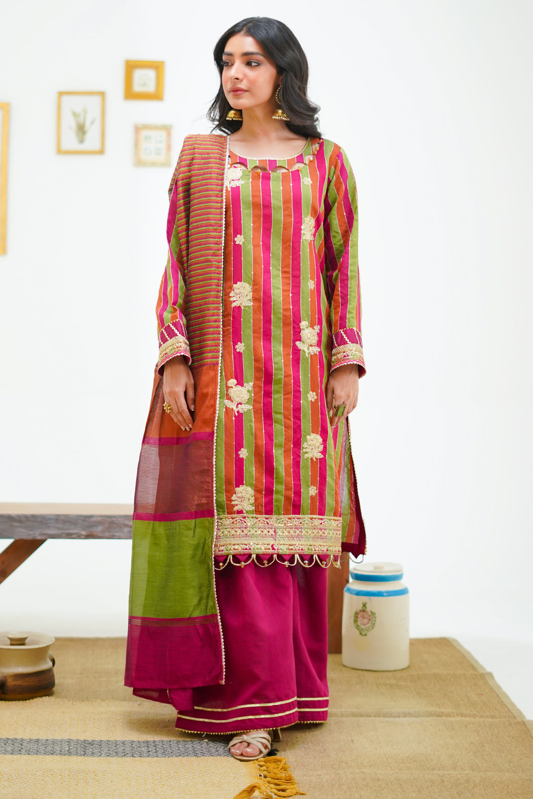 Zellbury | Unstitched 3 Piece Yarn | Embroidered Shirt Shalwar Dupatta - 1299 - House Of Hania