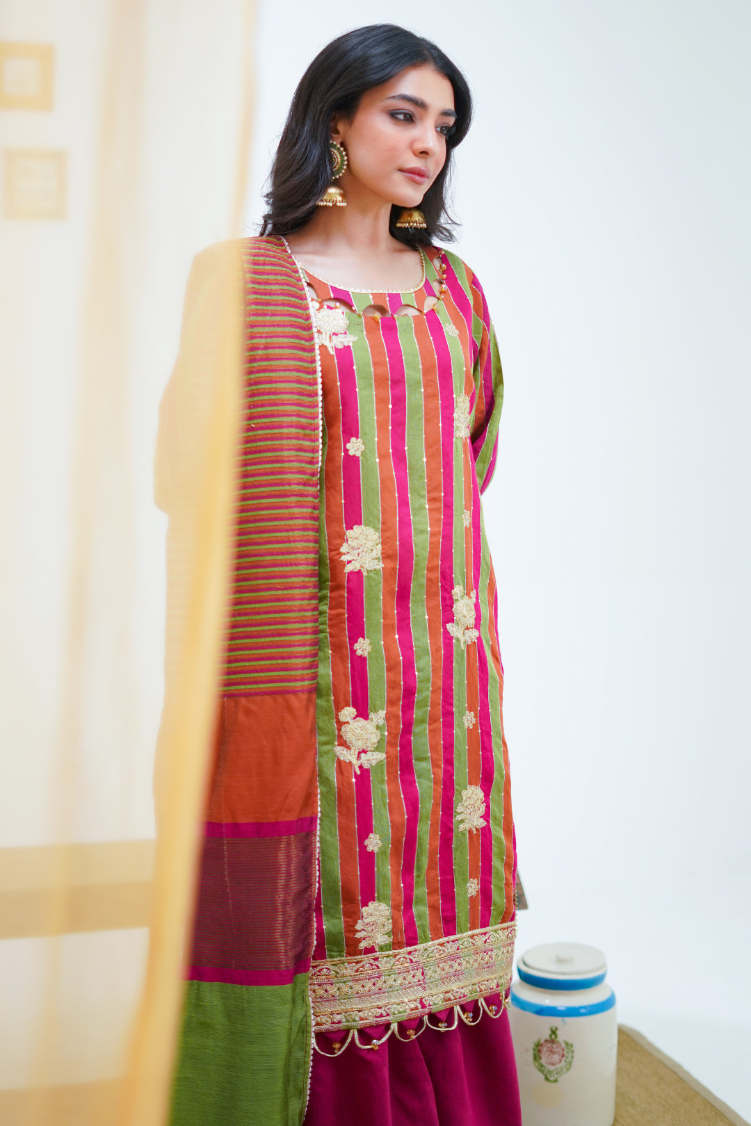 Zellbury | Unstitched 3 Piece Yarn | Embroidered Shirt Shalwar Dupatta - 1299 - House Of Hania