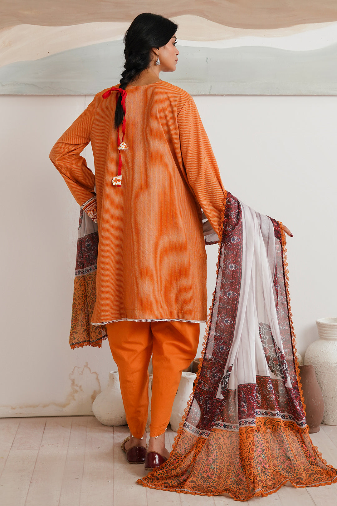 Zellbury | Unstitched 3 Piece Zari | Embroidered Shirt Shalwar Dupatta - 0085 - House Of Hania