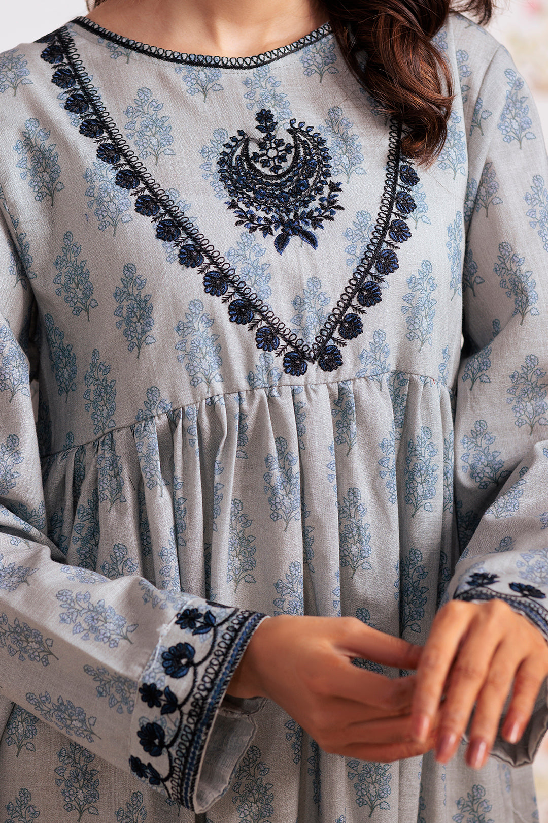 Zellbury | Winter Pret | Embroidered Kurta - 2909 - House Of Hania