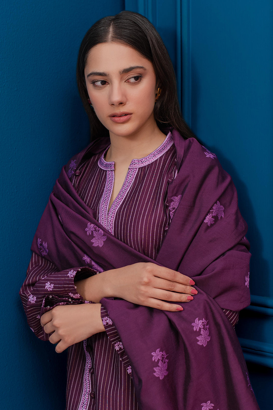 Zellbury | Winter Pret | Embroidered Kurta Dupatta Trouser - 1278 - House Of Hania