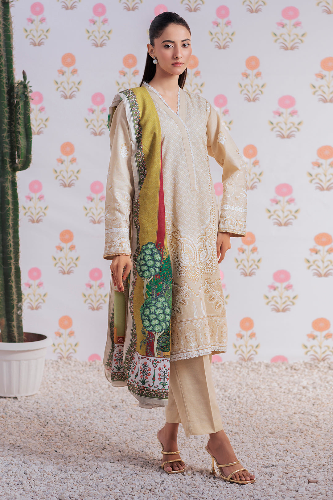 Zellbury | Winter Pret | Embroidered Kurta Dupatta Trouser - 2950 - House Of Hania