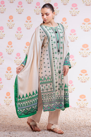 Zellbury | Winter Pret | Embroidered Kurta Dupatta Trouser - 3075 - House Of Hania