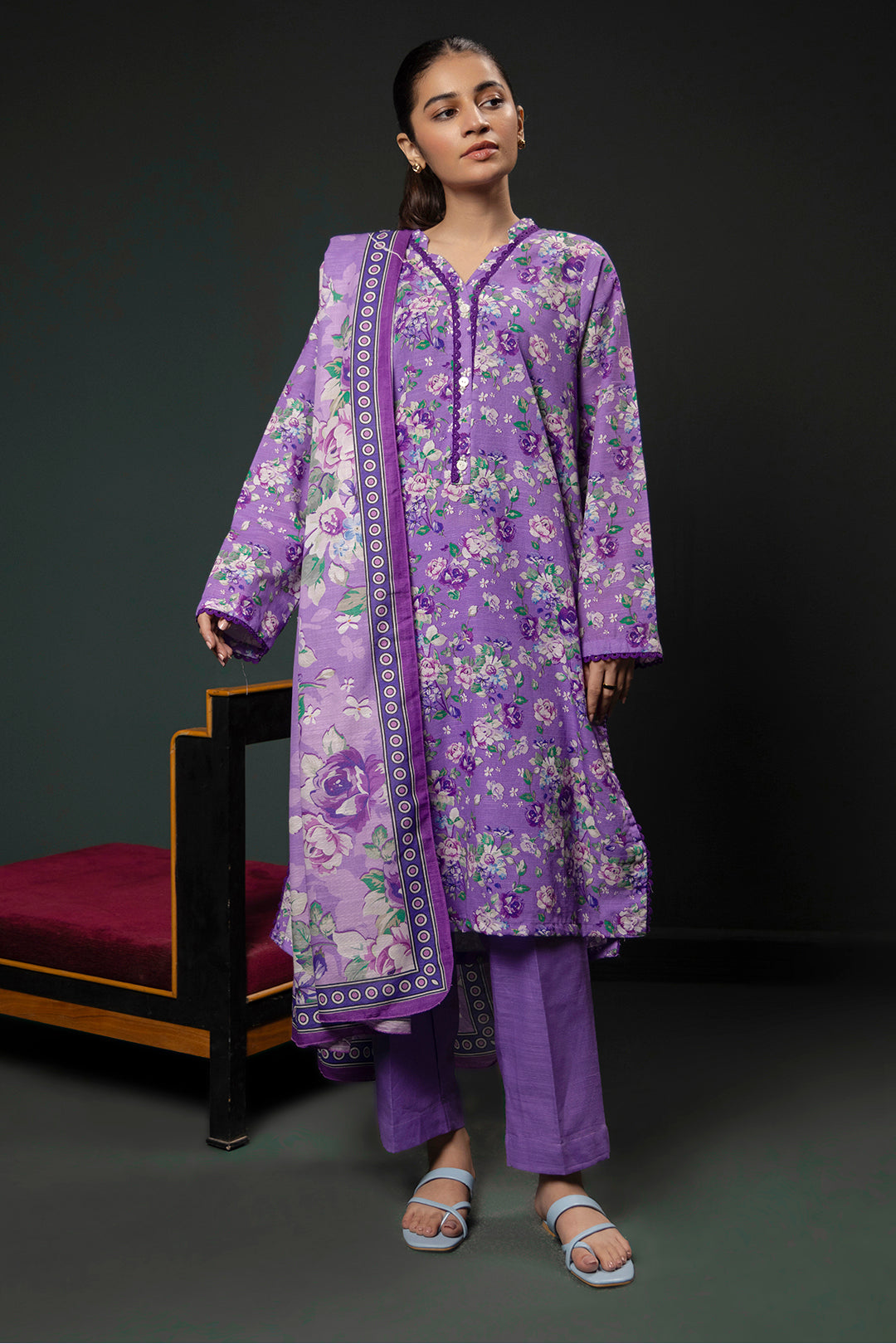 Zellbury | Winter Pret | Kurta Dupatta Trouser - 2948 - House Of Hania