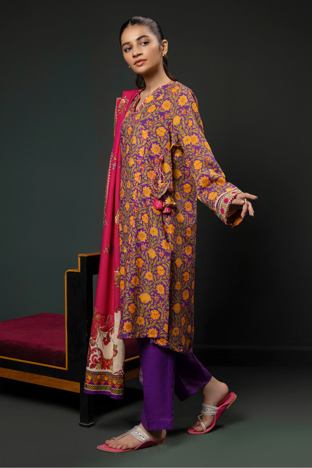 Zellbury | Winter Pret | Kurta Dupatta Trouser - 3006 - House Of Hania