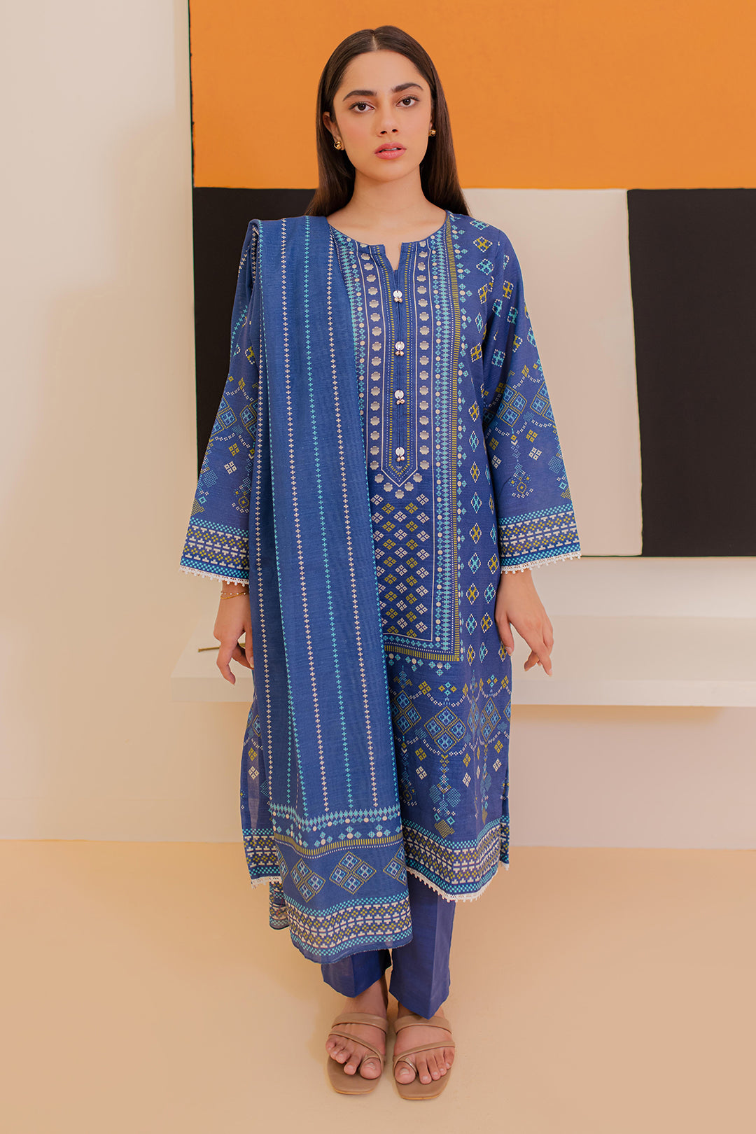 Zellbury | Winter Pret | Kurta Dupatta Trouser - 3039 - House Of Hania