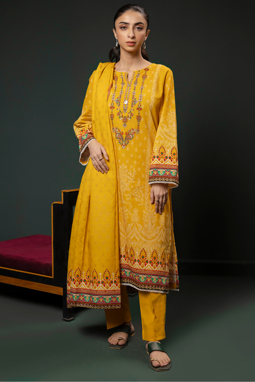 Zellbury | Winter Pret | Kurta Dupatta Trouser - 3151 - House Of Hania
