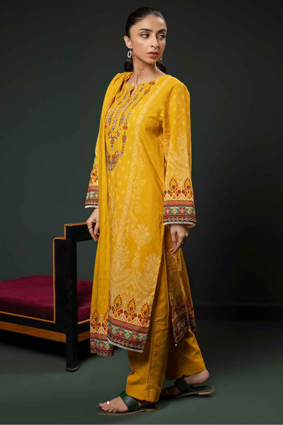 Zellbury | Winter Pret | Kurta Dupatta Trouser - 3151 - House Of Hania