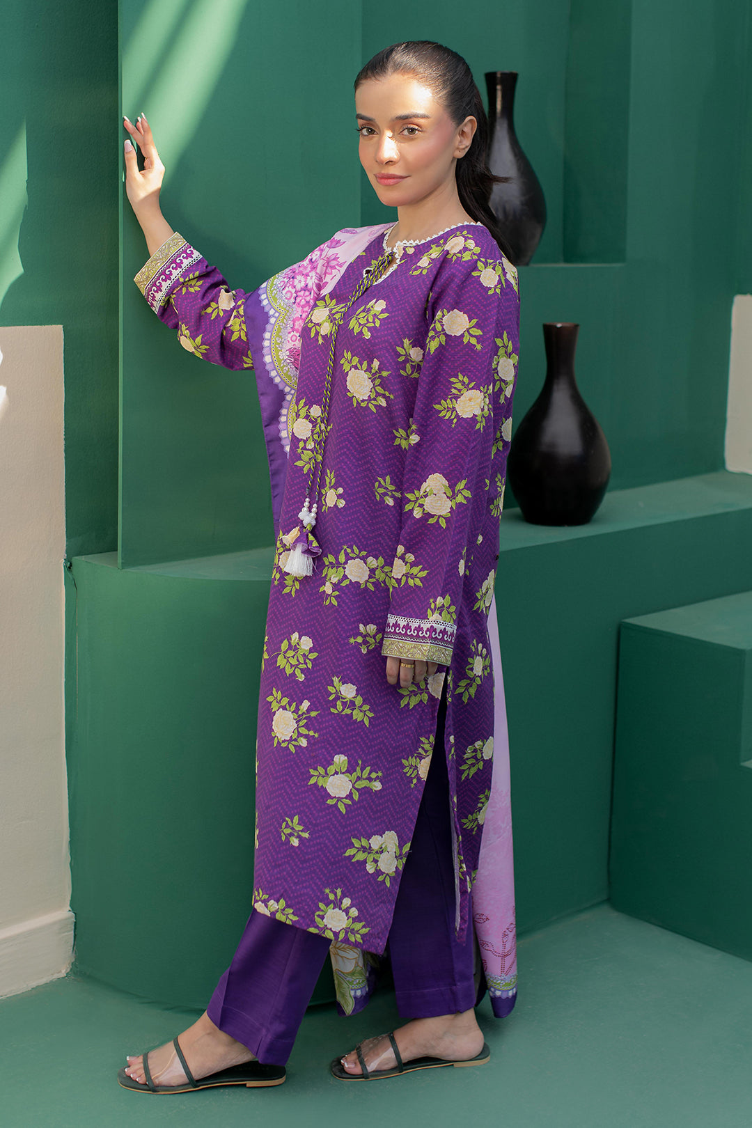 Zellbury | Winter Pret | Kurta Shawl Trouser - 3010 - House Of Hania
