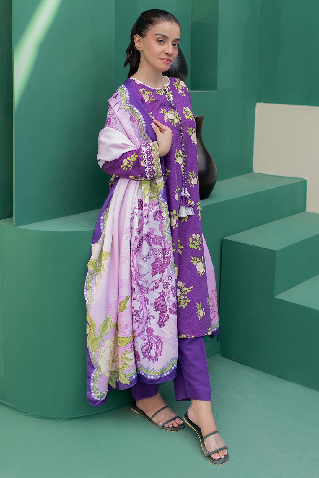 Zellbury | Winter Pret | Kurta Shawl Trouser - 3010 - House Of Hania