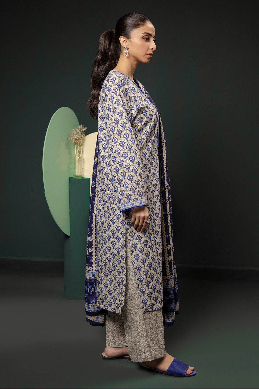 Zellbury | Winter Pret | Kurta Shawl Trouser - 3153 - House Of Hania