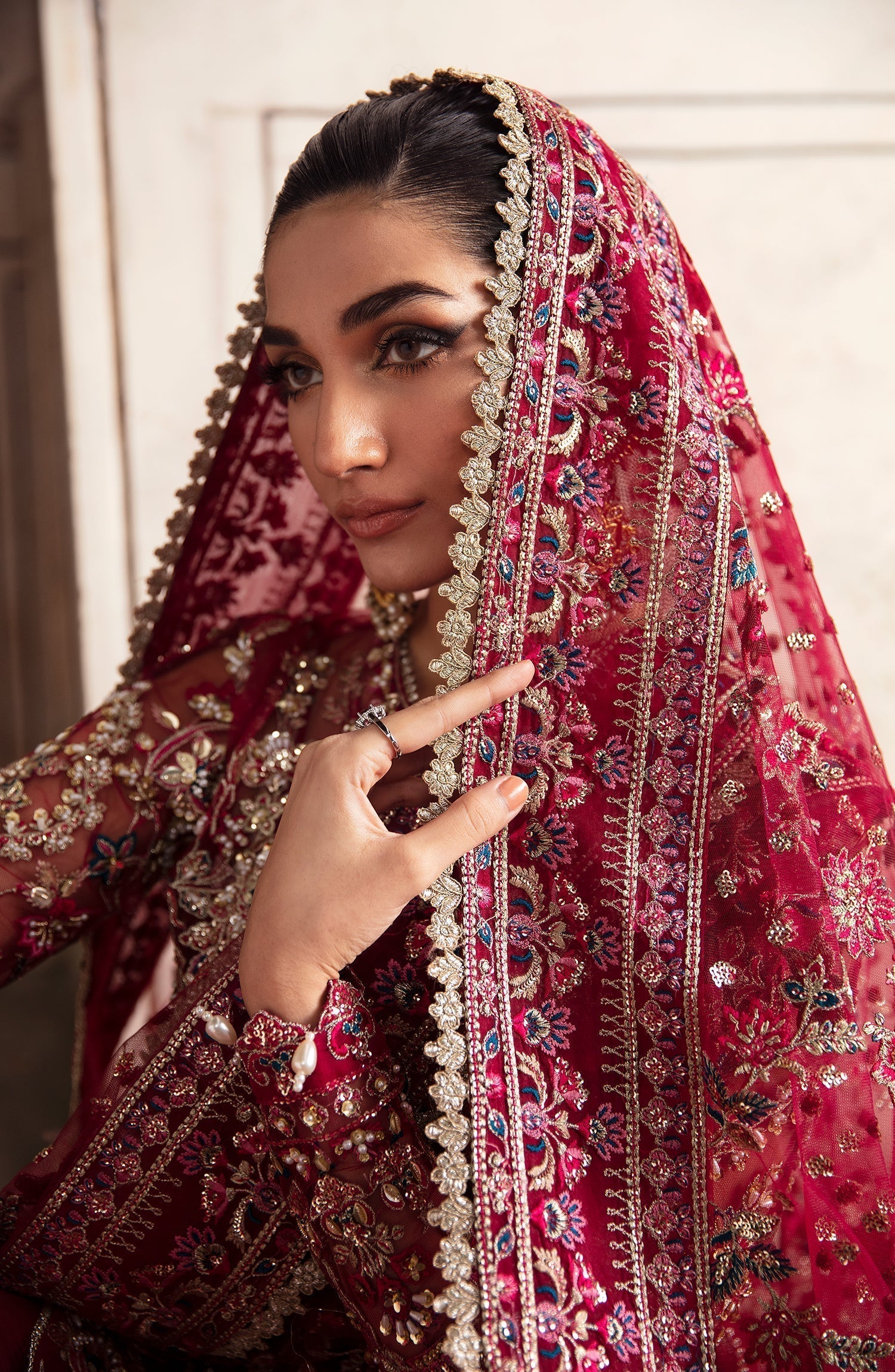 Zevk Afsanah Luxury Embroidered Net 3Pc Suit - Kamkhawab - House Of Hania