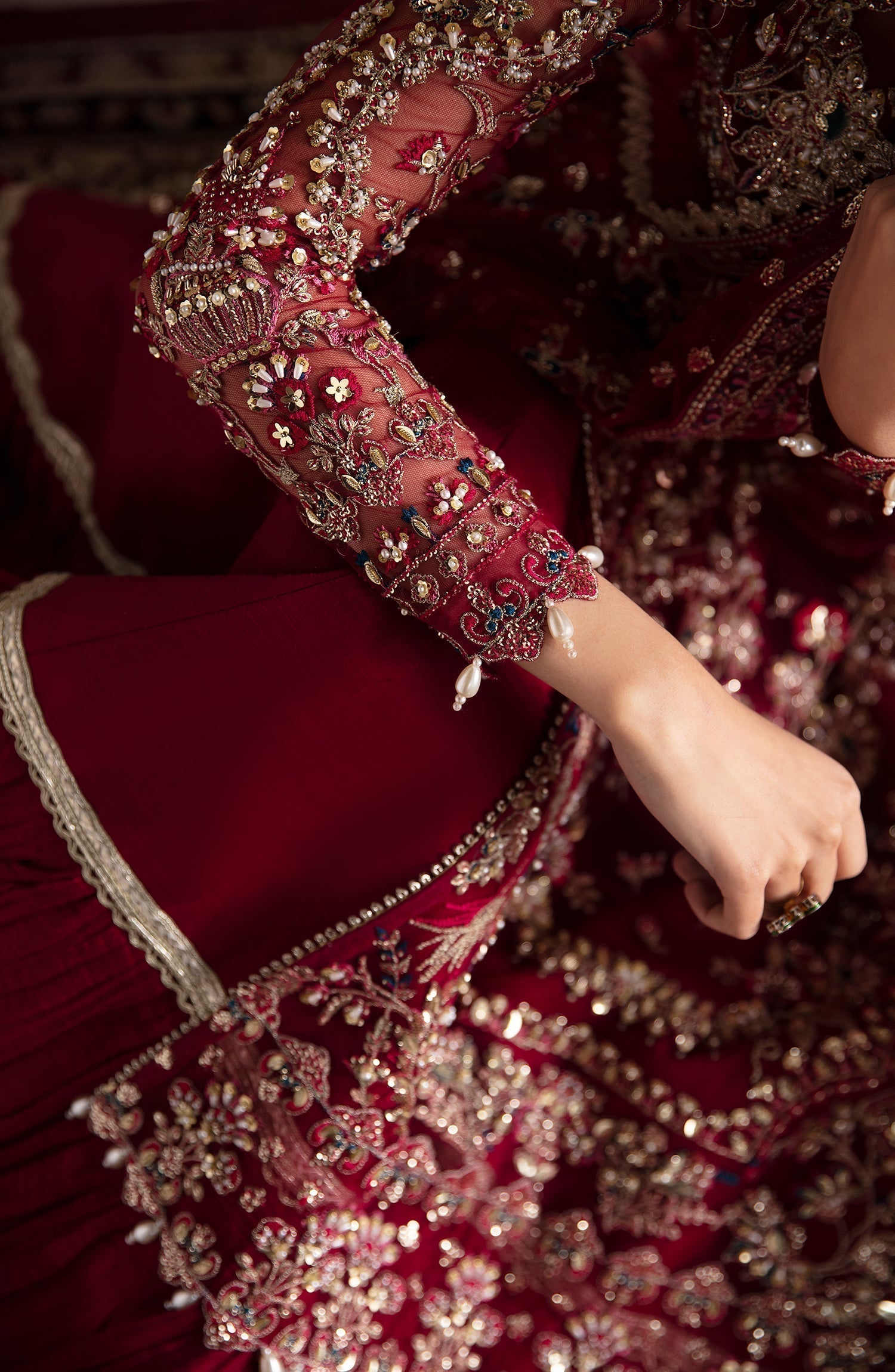 Zevk Afsanah Luxury Embroidered Net 3Pc Suit - Kamkhawab - House Of Hania