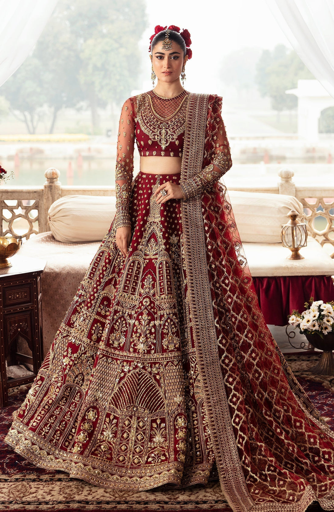 Zevk Afsanah Luxury Embroidered Net 3Pc Suit - Pari Zad - House Of Hania