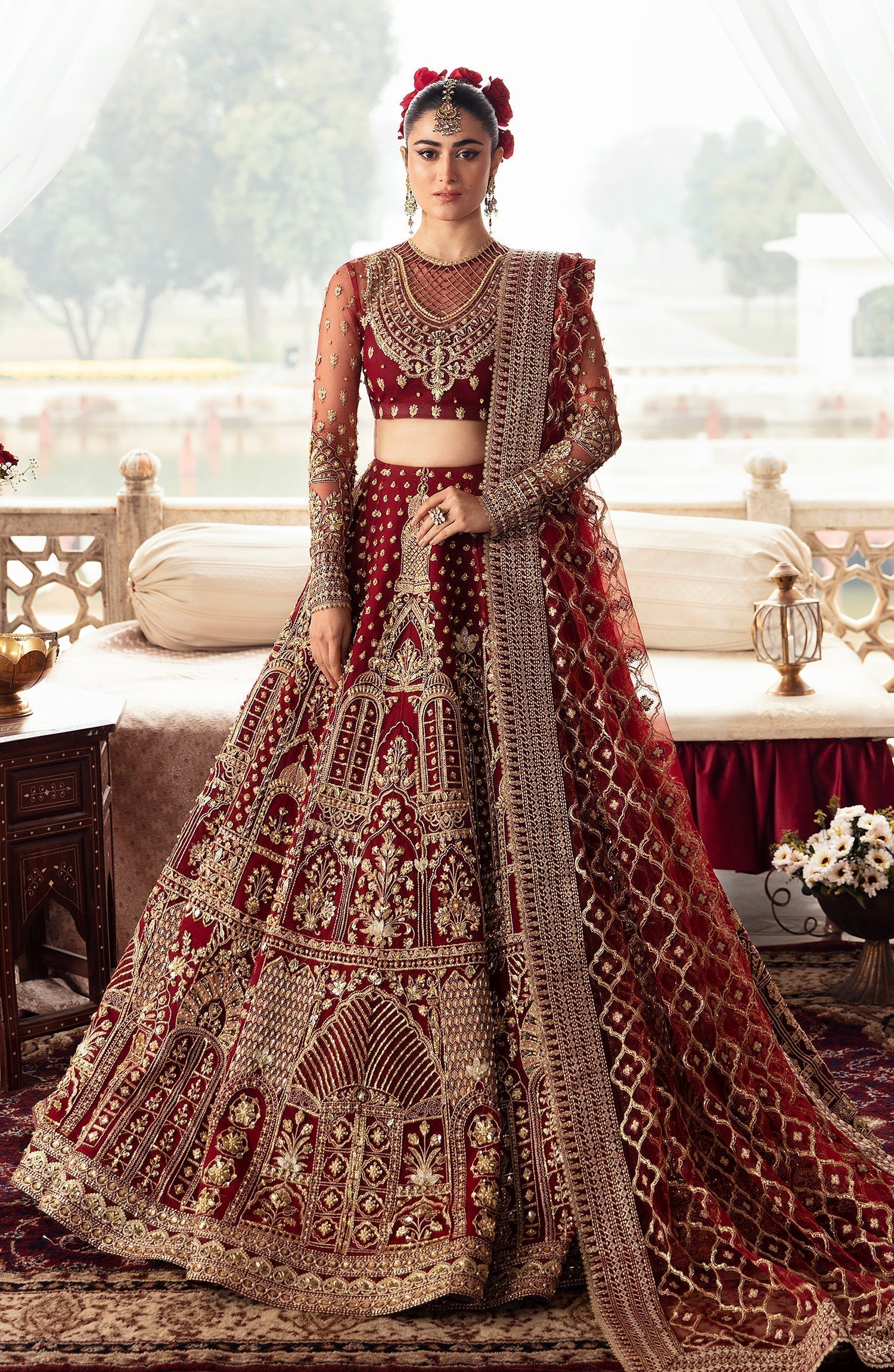 Zevk Afsanah Luxury Embroidered Net 3Pc Suit - Pari Zad - House Of Hania