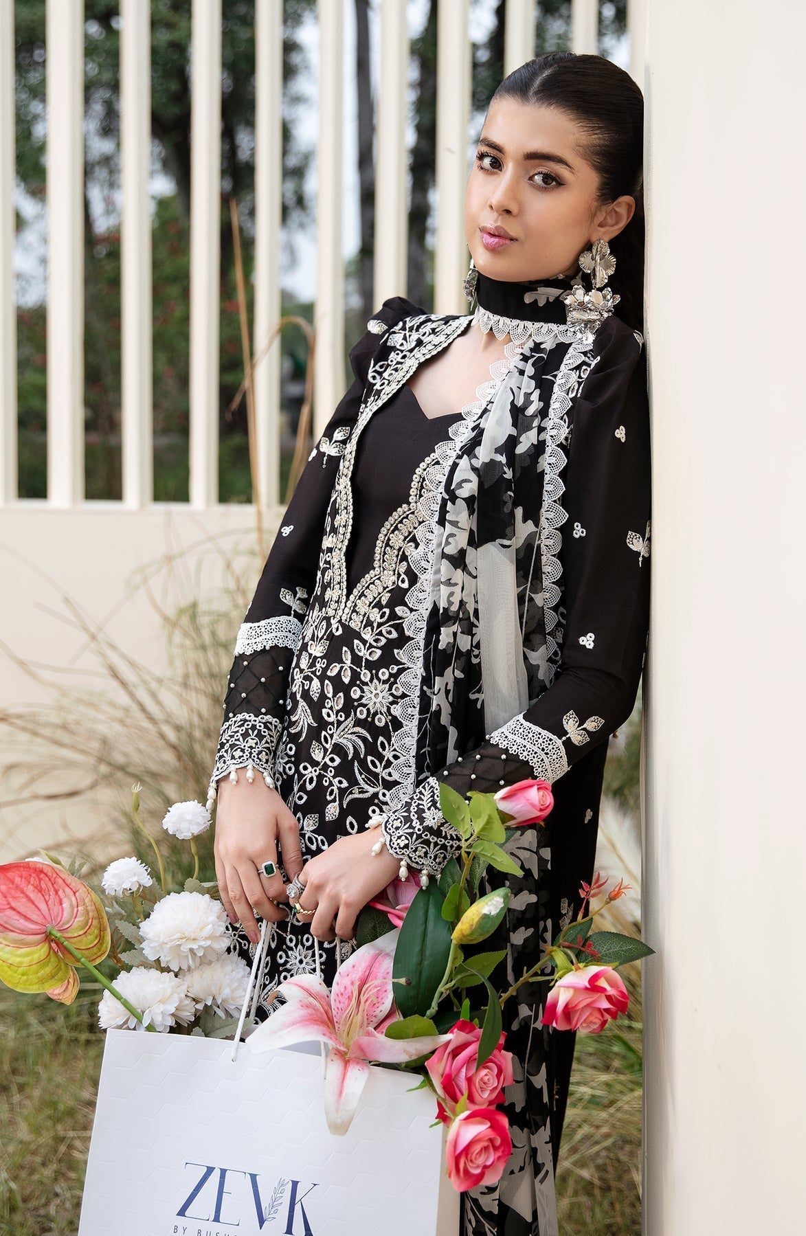 Zevk | Flora Festive Lawn | DUSK - House Of Hania