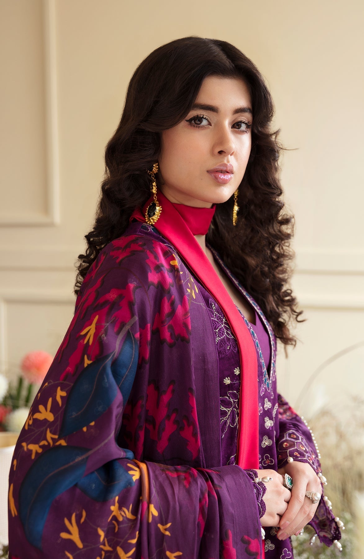 Zevk | Flora Festive Lawn | FUCHSIA - House Of Hania