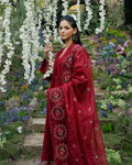 Zevk | Flora Festive Lawn | RED ROSE - House Of Hania