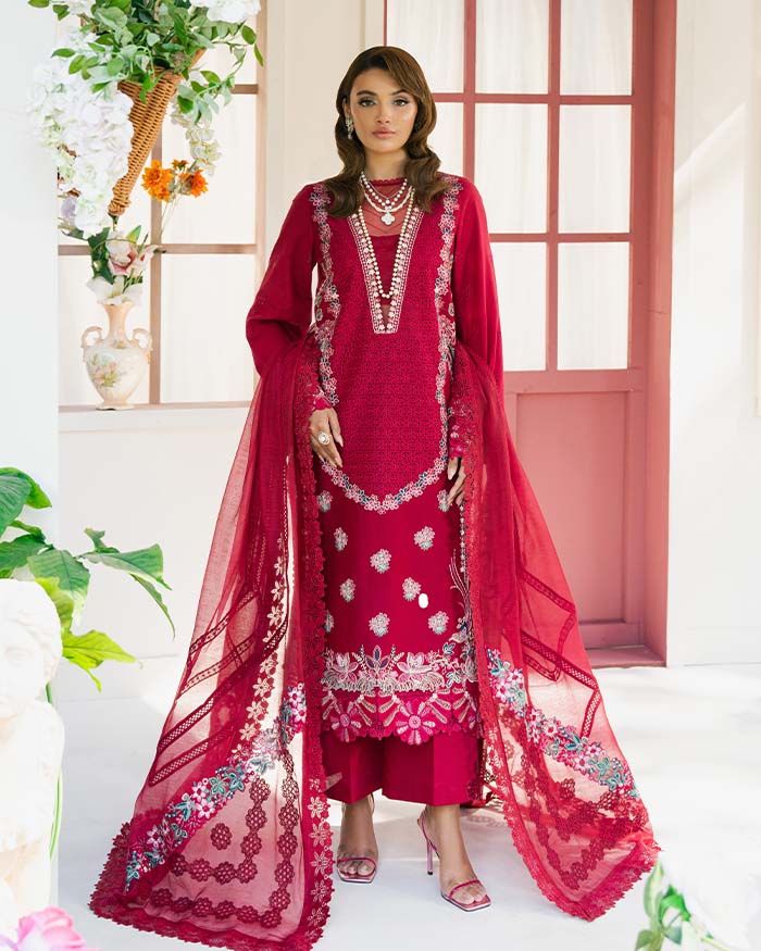 Zevk | Flora Festive Lawn | ZINNIA - House Of Hania