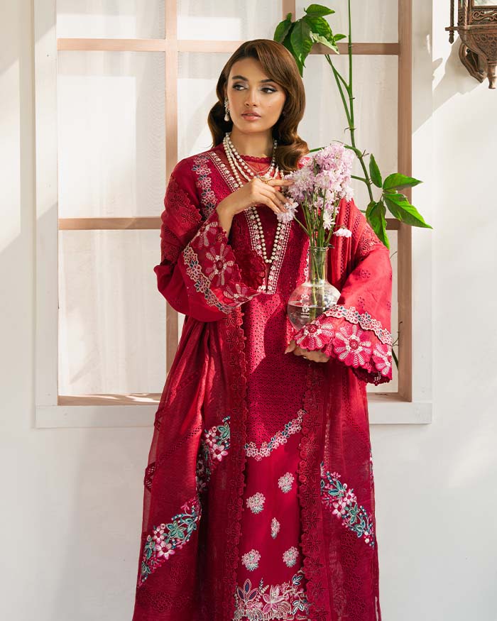 Zevk | Flora Festive Lawn | ZINNIA - House Of Hania