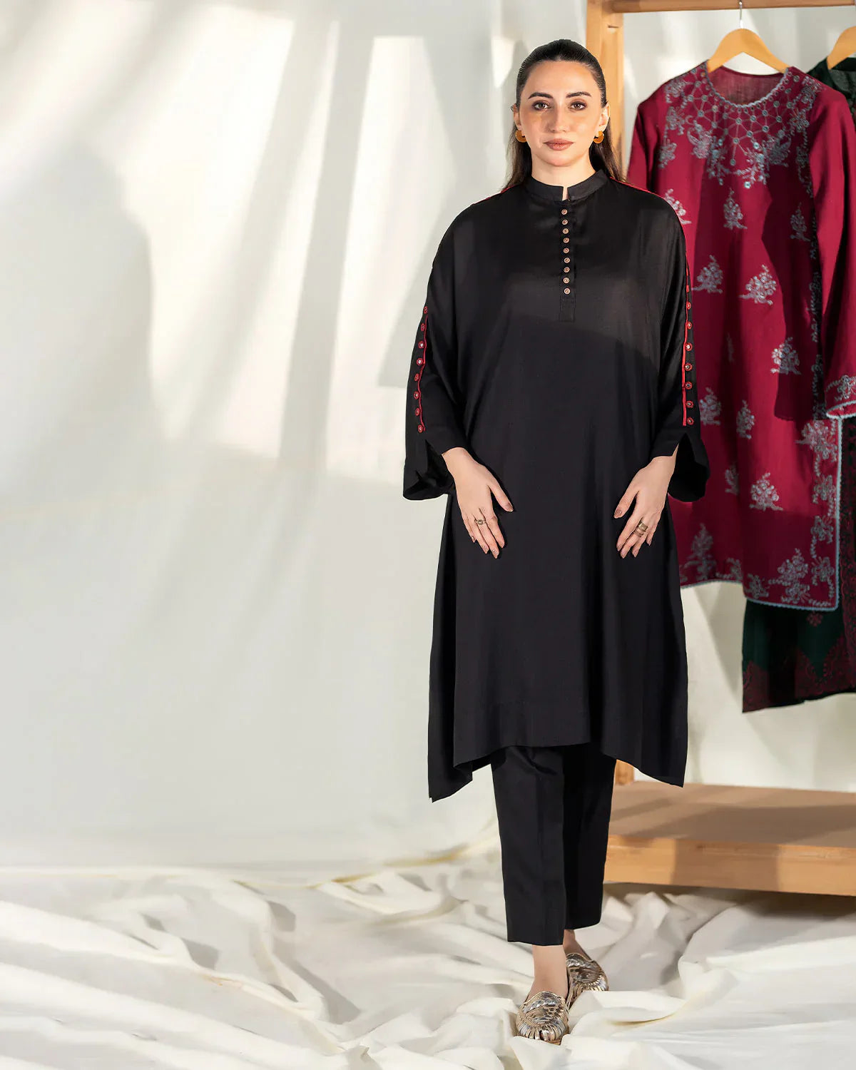 Zevk | Winter Flavour Kaftan | BLACK BERRY - House Of Hania