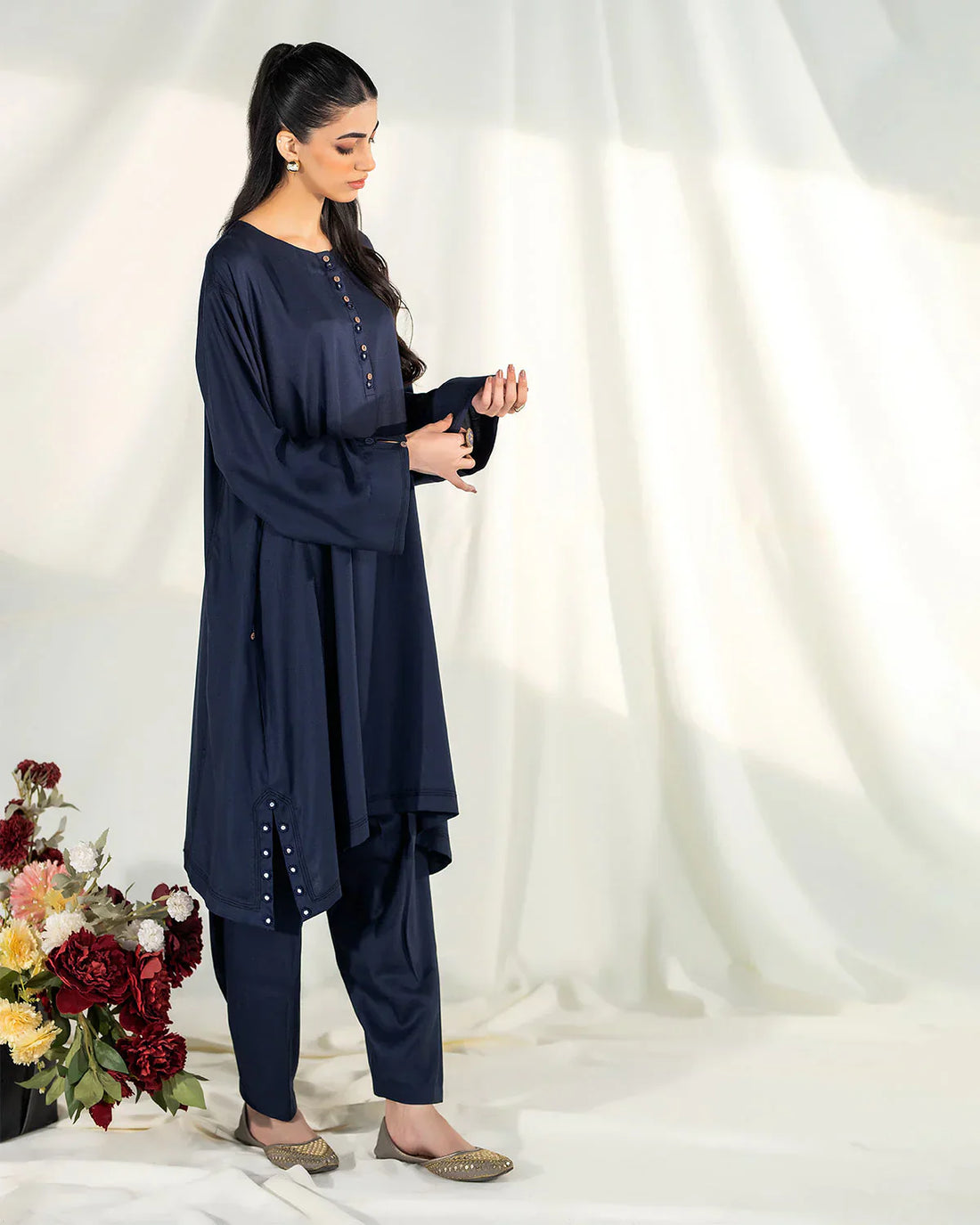 Zevk | Winter Flavour Kaftan | ROYAL BLUE - House Of Hania