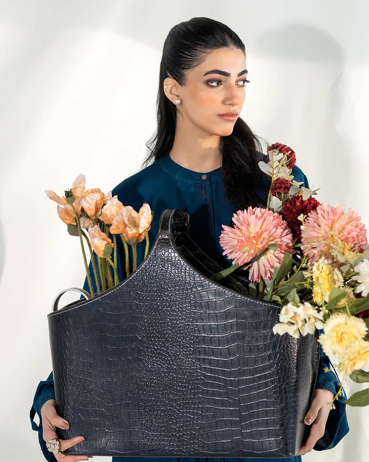 Zevk | Winter flavour Kaftan | AQUA TEAL - House Of Hania