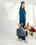 Zevk | Winter flavour Kaftan | AQUA TEAL - House Of Hania