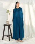 Zevk | Winter flavour Kaftan | AQUA TEAL - House Of Hania