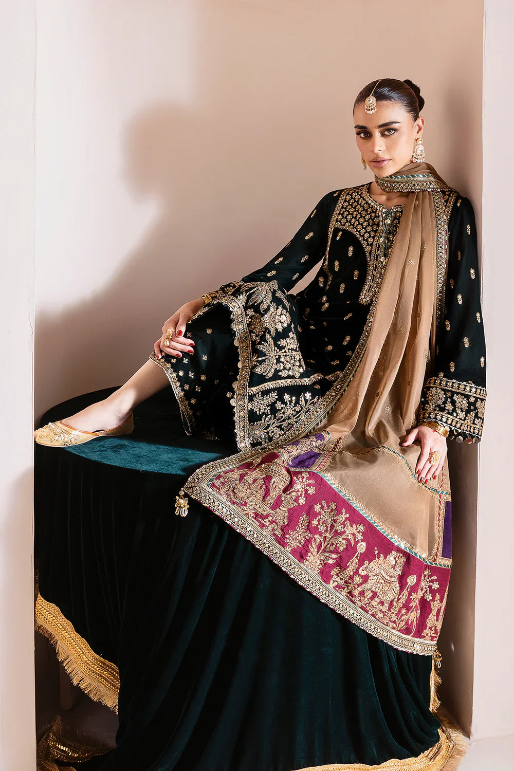 jazmin | Chandani Velvet Formals '25 | Embroidered Velvet Formal CVF D-01 - House Of Hania