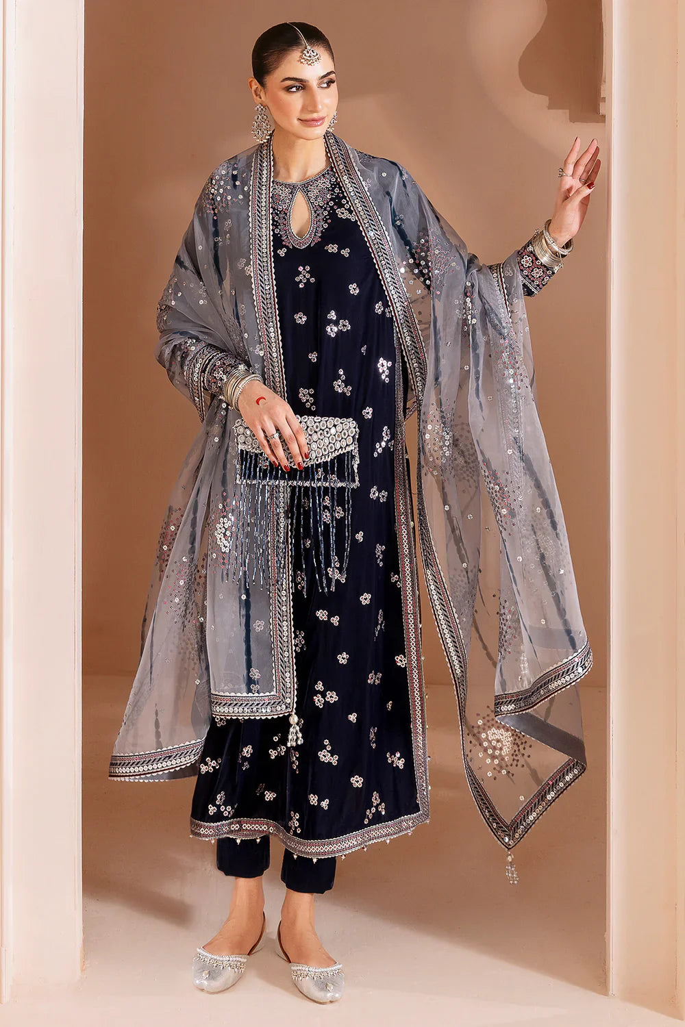 jazmin | Chandani Velvet Formals '25 | Embroidered Velvet Formal CVF D-03 - House Of Hania