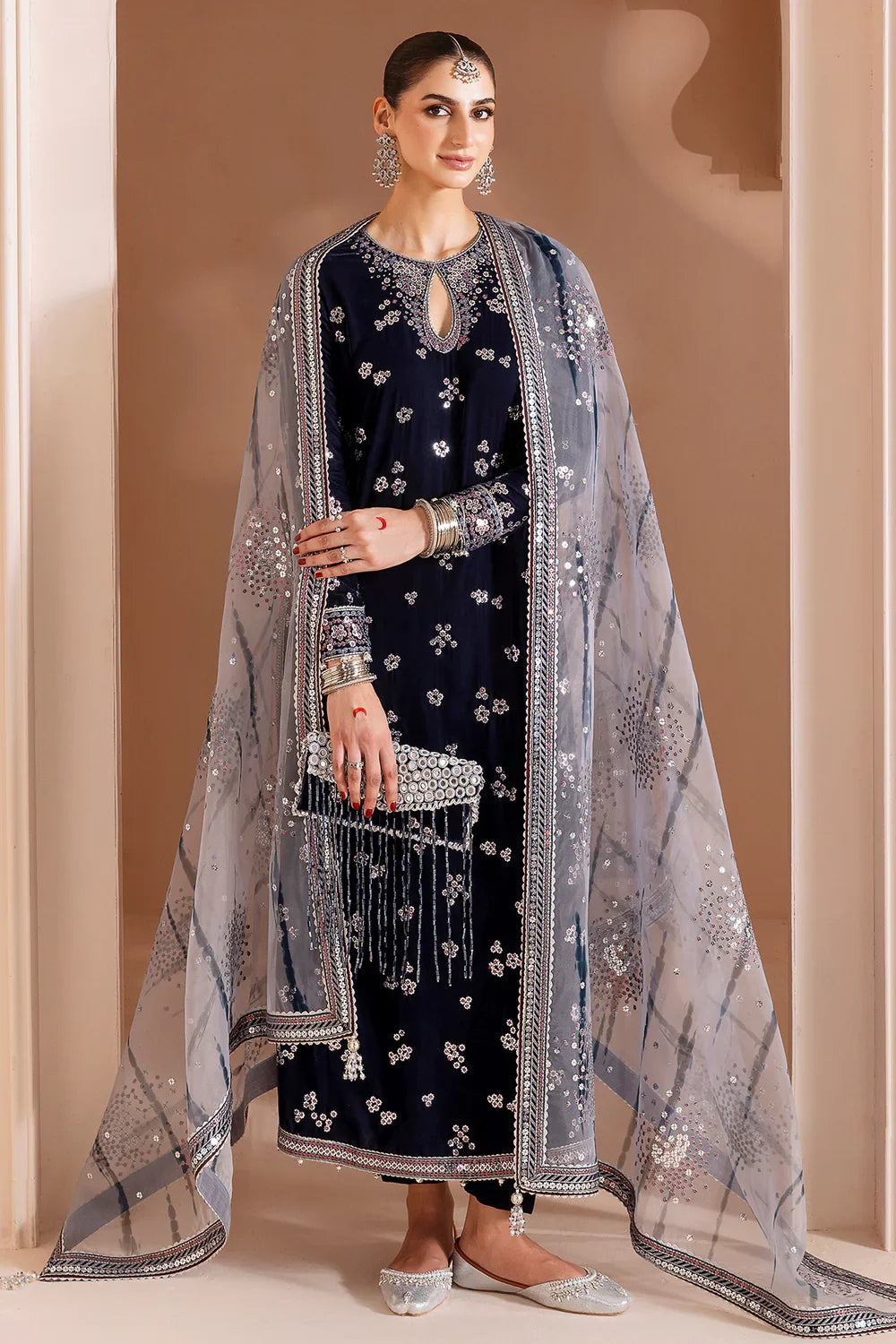jazmin | Chandani Velvet Formals '25 | Embroidered Velvet Formal CVF D-03 - House Of Hania