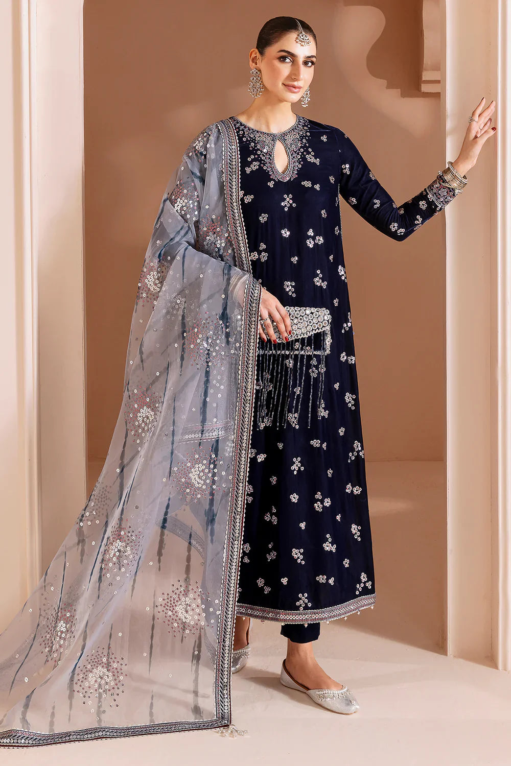 jazmin | Chandani Velvet Formals '25 | Embroidered Velvet Formal CVF D-03 - House Of Hania