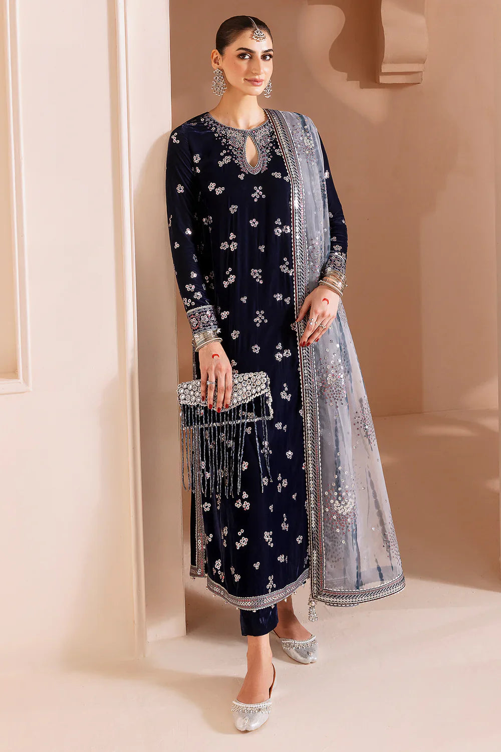 jazmin | Chandani Velvet Formals '25 | Embroidered Velvet Formal CVF D-03 - House Of Hania