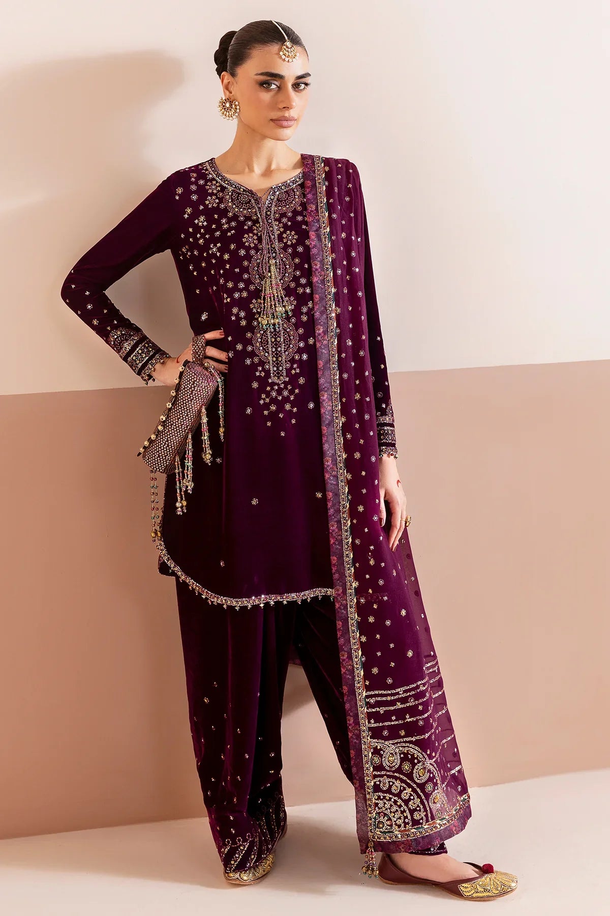 jazmin | Chandani Velvet Formals '25 | Embroidered Velvet Formal CVF D-05 - House Of Hania