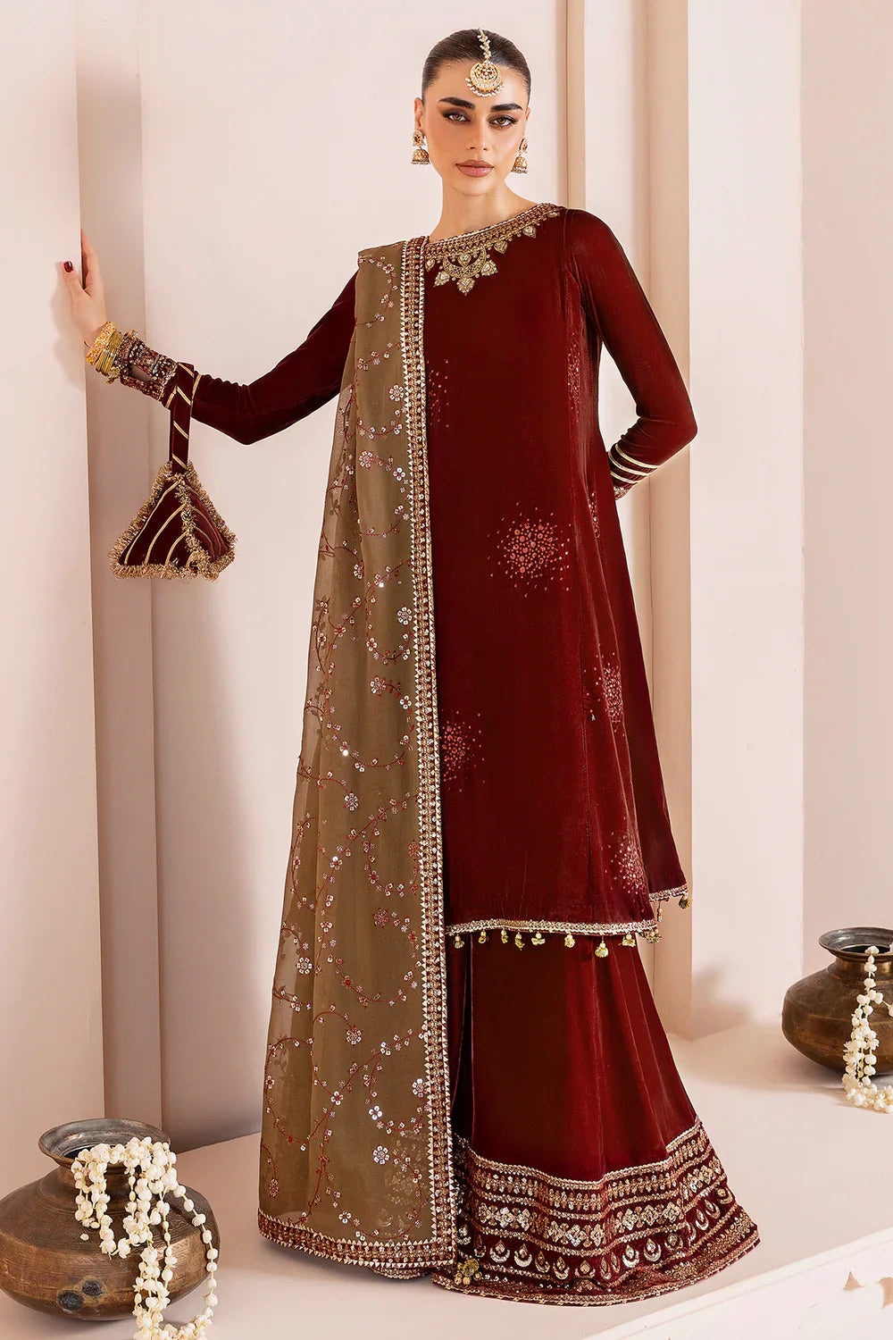 jazmin | Chandani Velvet Formals '25 | Embroidered Velvet Formal CVF D-07 - House Of Hania