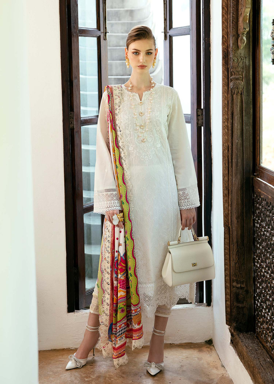 kanwal Malik | Mayal Luxury Lawn | Cerise - House Of Hania