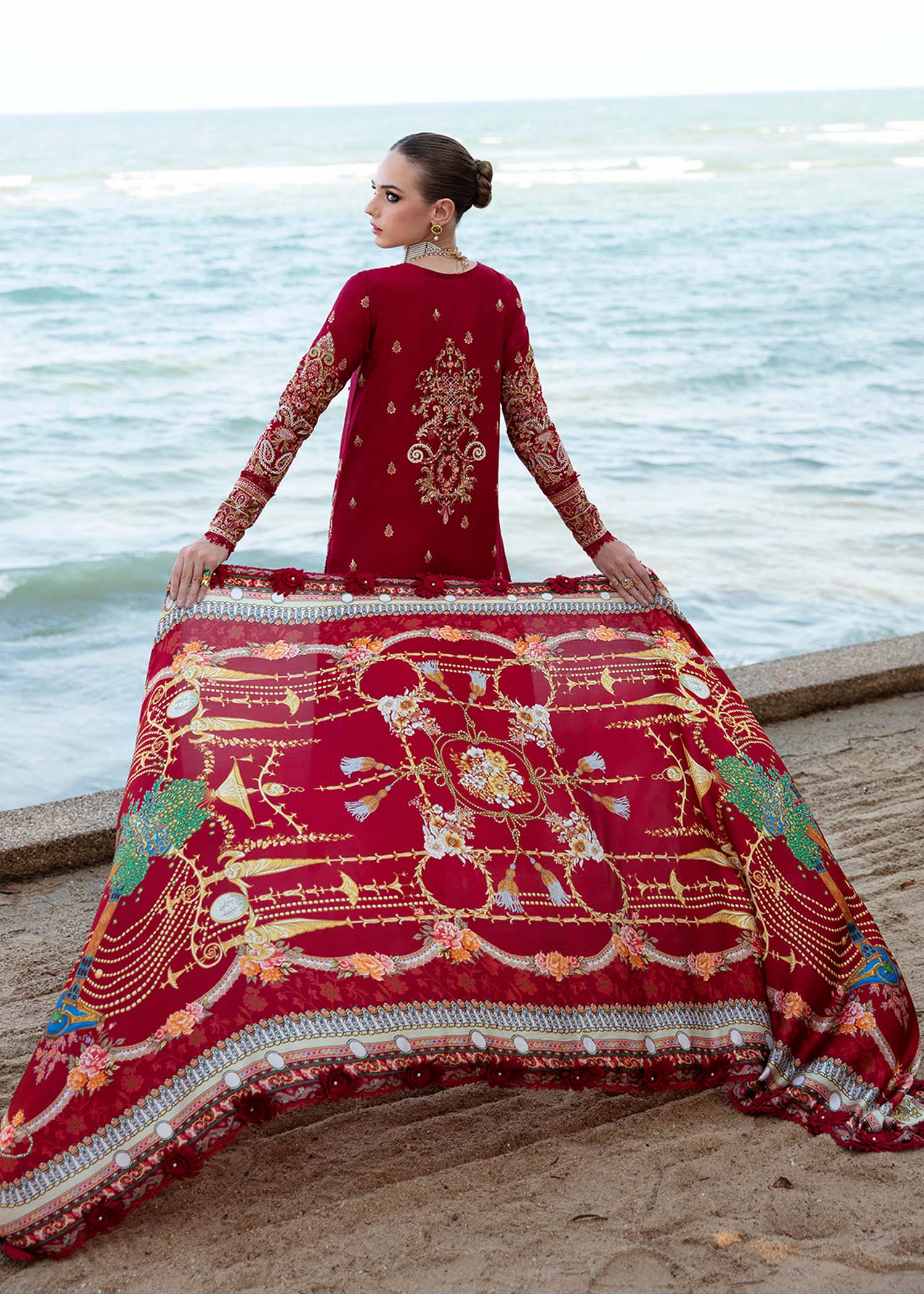 Kanwal Malik | Sareen Luxury Lawn 24 | Rose - House Of Anaya